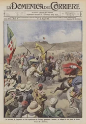 ツーリングによって組織されたリビアの旅行者のキャラバン、ガリアンへの敬意を表した先住民の偉大な幻想